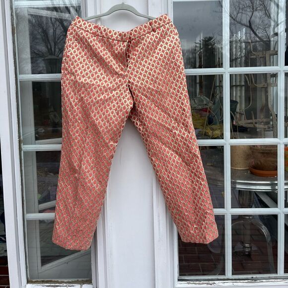 J Crew Collection Gilded Dot Metallic Cafe Capri Pants NWT - Picture 7 of 8